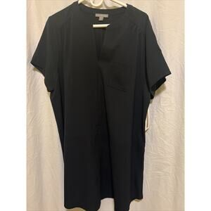 Peace and Pearls Black Knee Length Sheath Dress Plus Size 1X Pocket NWT